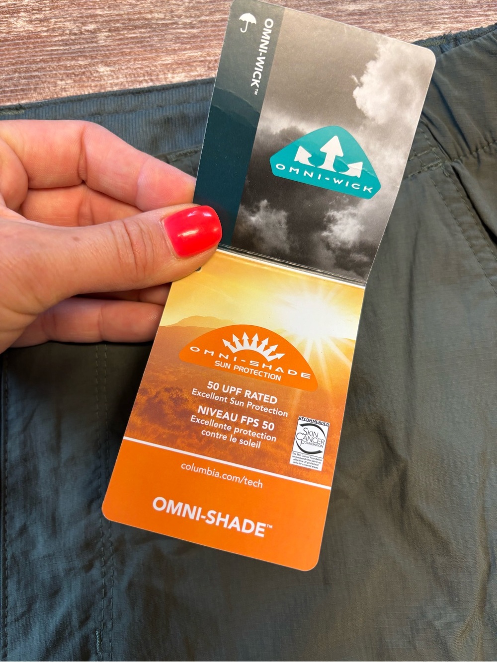 Columbia NWT Convertible Zip Off Shorts Olive Green Outdoor Pants Omni Shade 34 - Picture 2 of 10